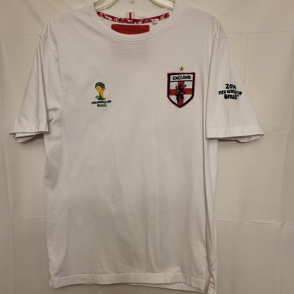 England Team Fan Jersey Soccer Football Shirt 2014 Fifa World Cup Brazil Mens Sm